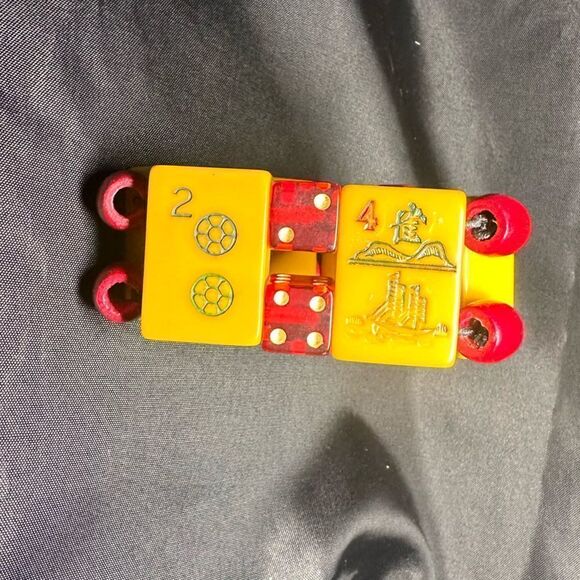 Vintage 40/50s Mah jong Butterscotch Bakelite statement bracelet - Picture 3 of 6